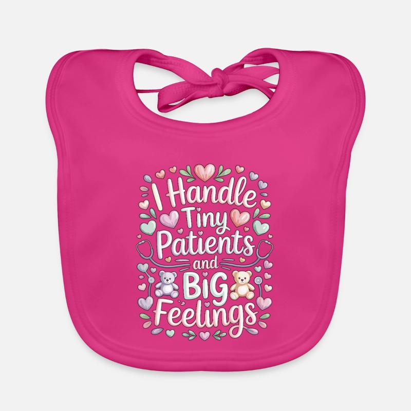 Pediatric Nurse I Handle Tiny Patients Kids Nurse Baby Bio-Lätzchen