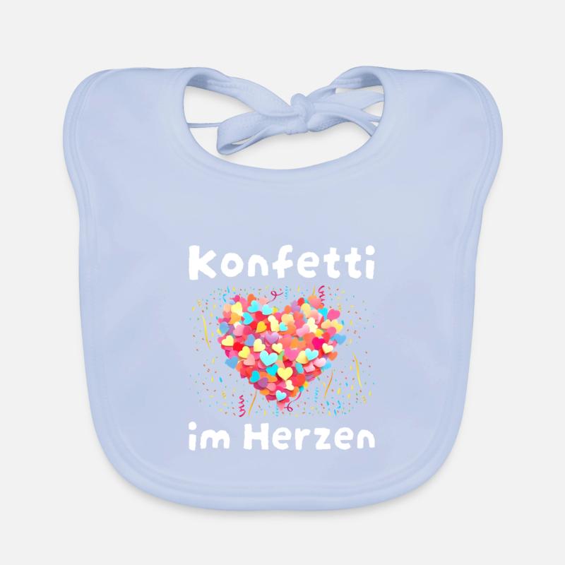 CONFETTIS DANS LE CŒUR Déclaration de Carnaval Fête de Carnaval Bavoir bio Bébé
