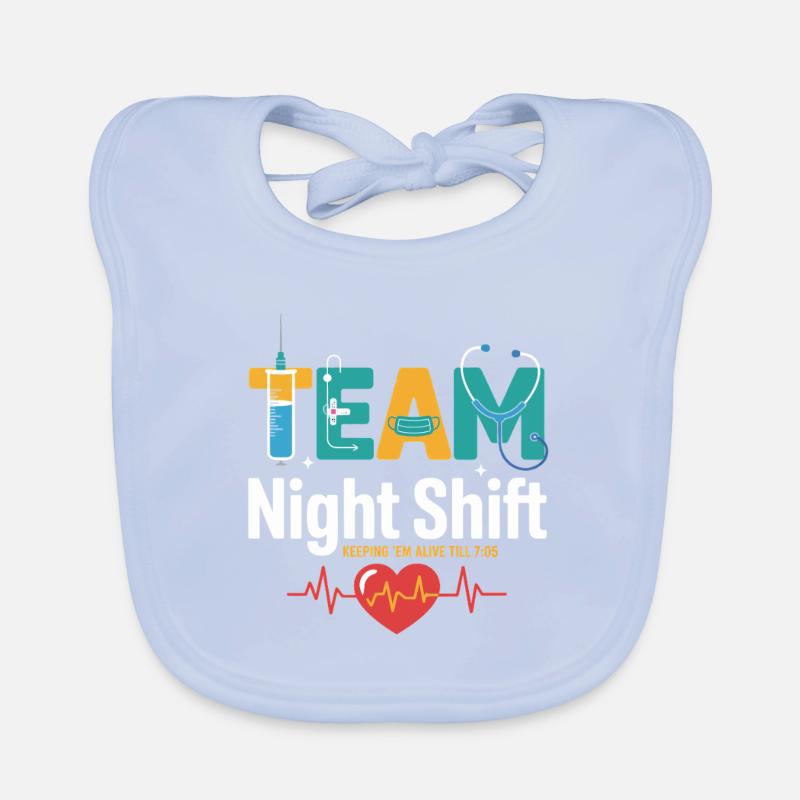 Team Night Shift Med Crew Baby Bio-Lätzchen