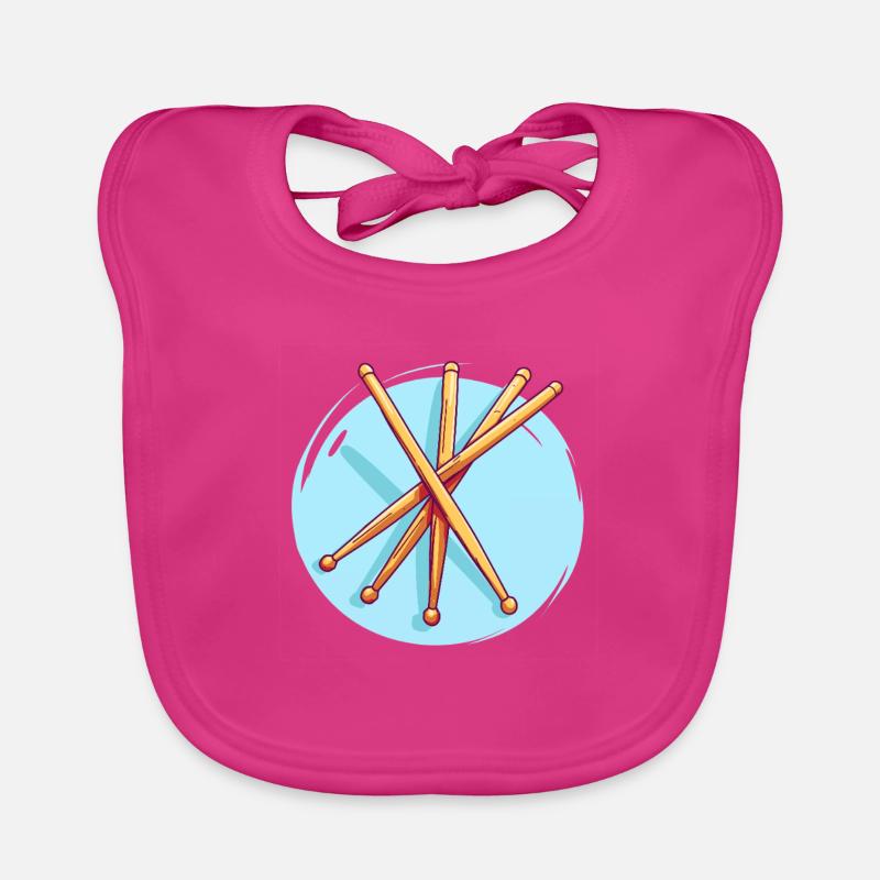 Drumsticks Drawing Organic Baby Bibs