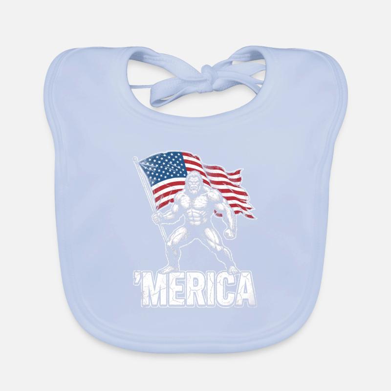 Amerika Bigfoot Lustiger Bigfoot zum 4. Juli Ameri Baby Bio-Lätzchen
