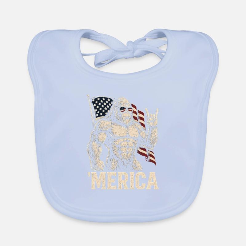 America Bigfoot Drôle 4 juillet Bigfoot Ameri Bavoir bio Bébé