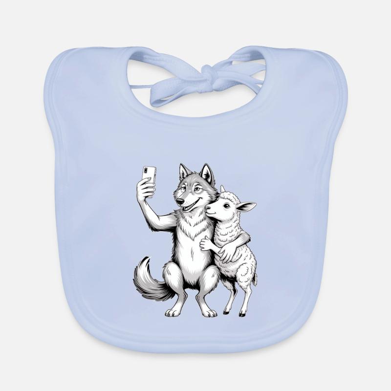 Wolf and Sheep Organic Baby Bibs