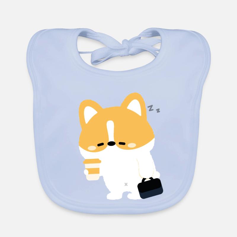 Müder Corgi-Kaffee Baby Bio-Lätzchen