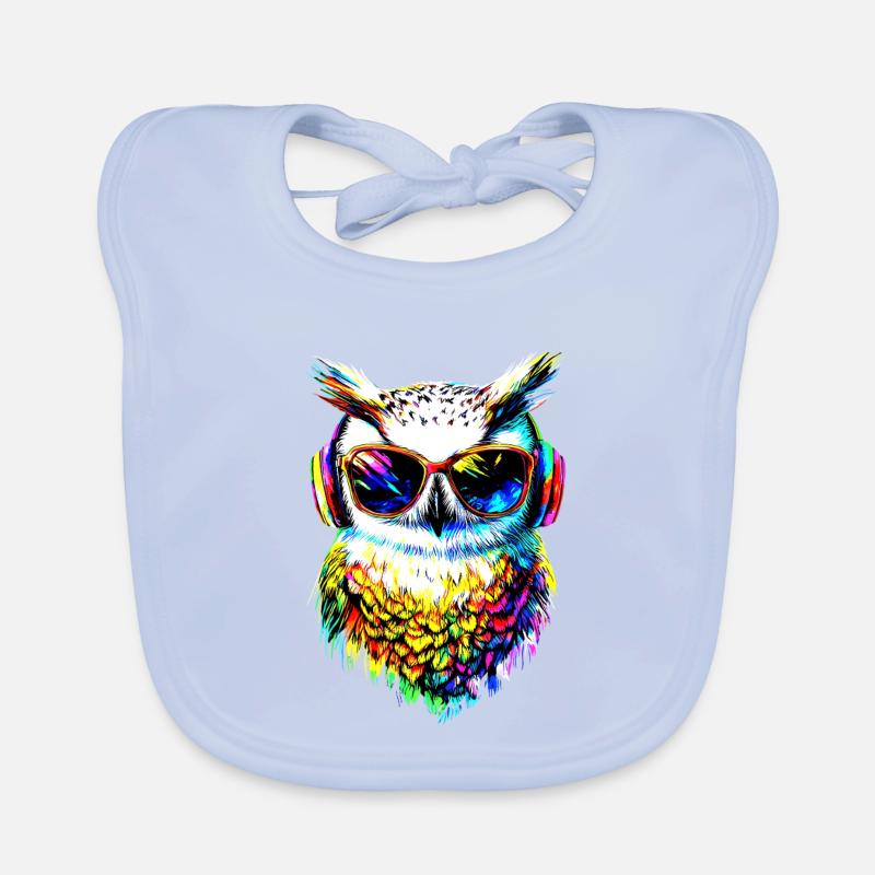 Schneeeule Weiße Eule Kauz Uhu Owl Schnee Eulen Baby Bio-Lätzchen