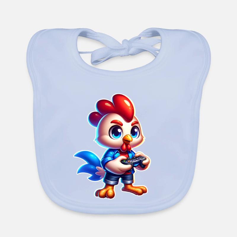 Gaming Huhn mit Controller Baby Bio-Lätzchen