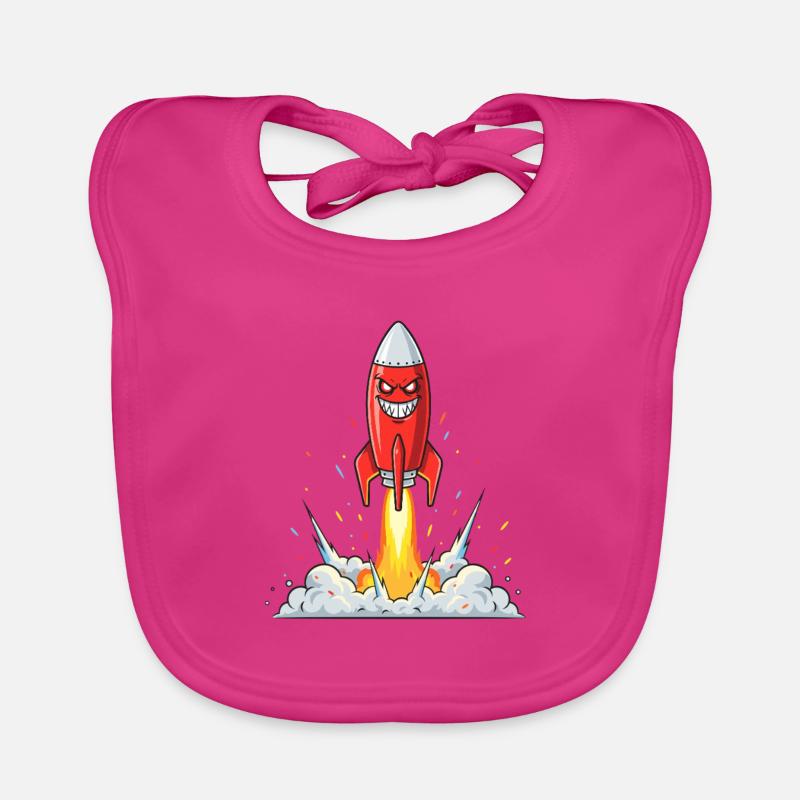 Angry Rocket Comic Character Organic Baby Bibs