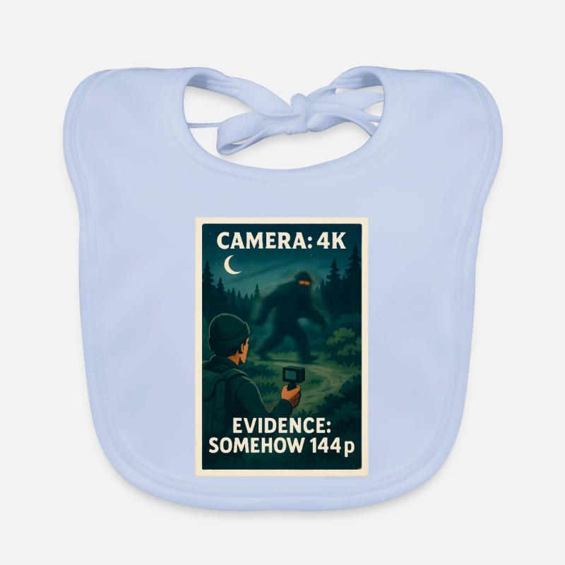 Caméra 4K, preuve 144p | Mème Bigfoot Bavoir bio Bébé