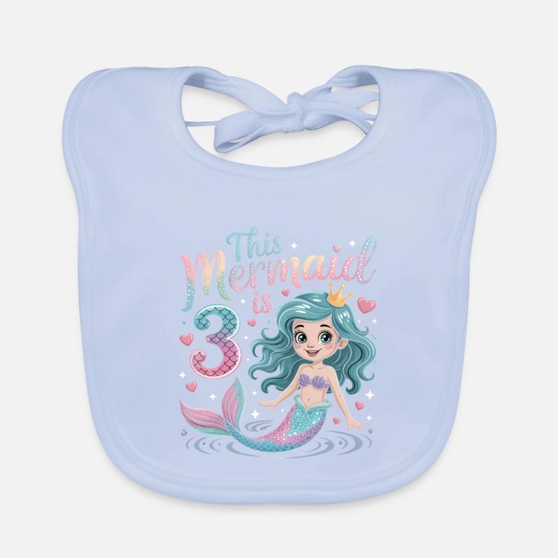 3e anniversaire de la sirène 3 ans Bavoir bio Bébé