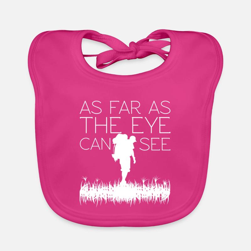 À perte de vue : silhouette de randonnée - Bavoir bio Bébé - fuchsia