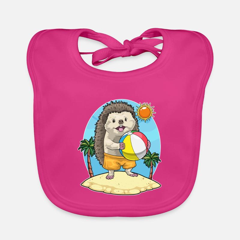 Igel Strand Wasserball Sommer Baby Bio-Lätzchen
