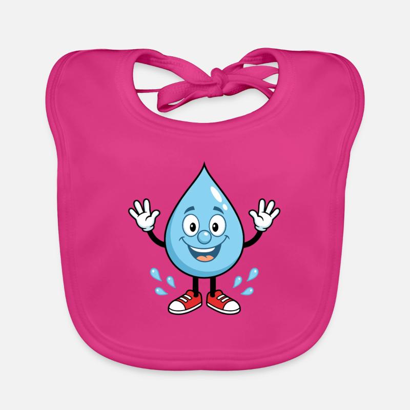 Drop d’eau heureuse avec des baskets Bavoir bio Bébé