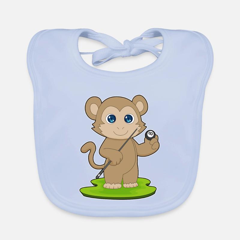 Affe Billiard Queue Sport Baby Bio-Lätzchen