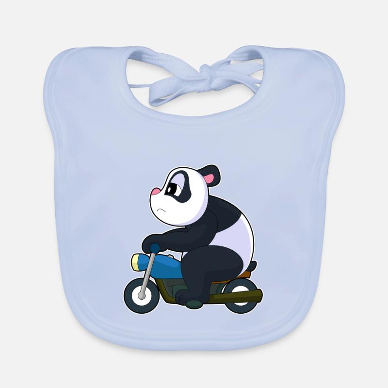 Panda Motorcycle Organic Baby Bibs