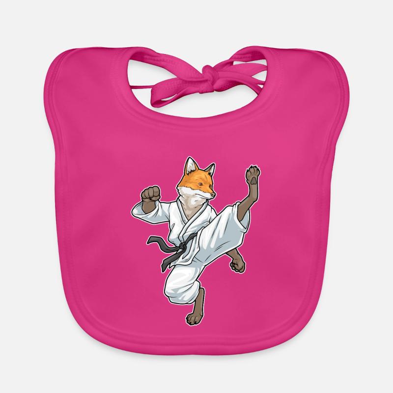 Fuchs Karate Kampfsport - Baby Bio-Lätzchen - Fuchsia