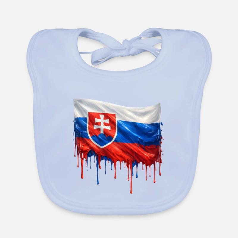 Drapeau Slovaquie Éclaboussures de couleur Bavoir bio Bébé