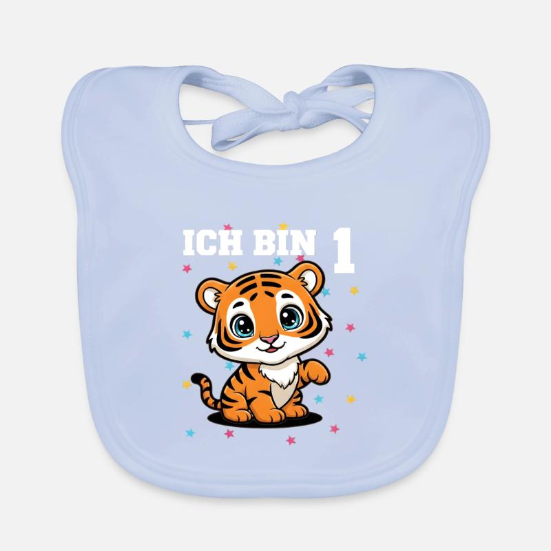 Ich bin 1 - Süßes Tiger zum 1. Geburtstag Baby Bio-Lätzchen