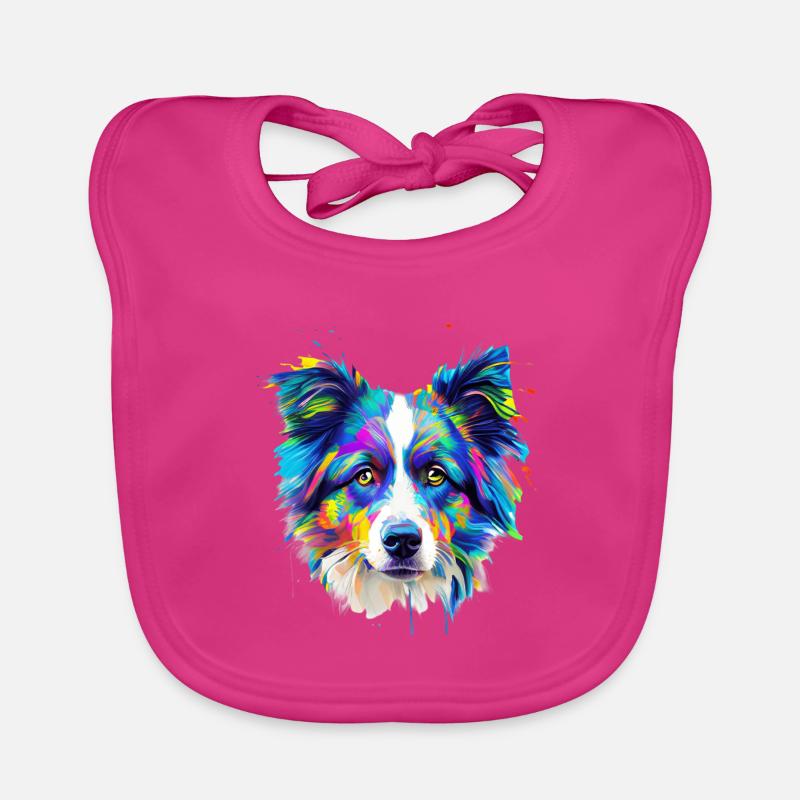 Bunte Australian Shepherd-Kunst Baby Bio-Lätzchen