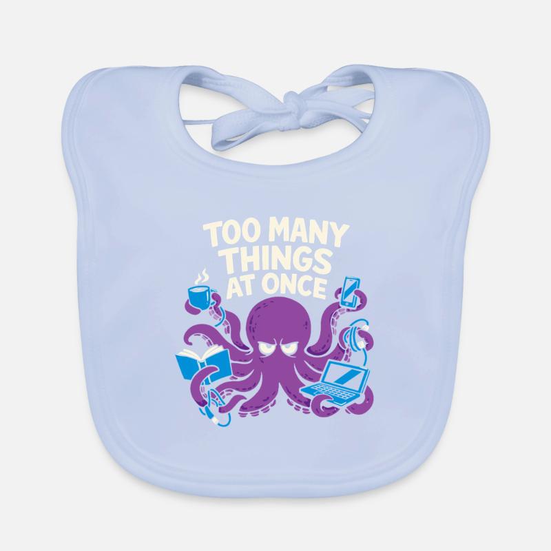 Funny Octopus Overstimulated Organic Baby Bibs
