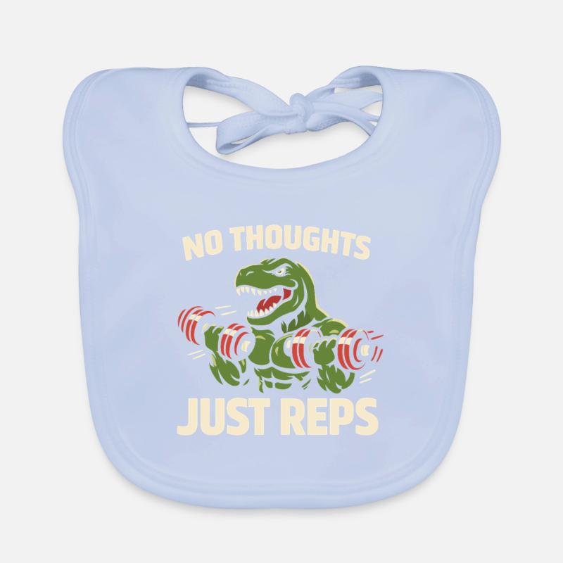 Emo Dinosaur Funny Gym Sad Workout Lifting Organic Baby Bibs