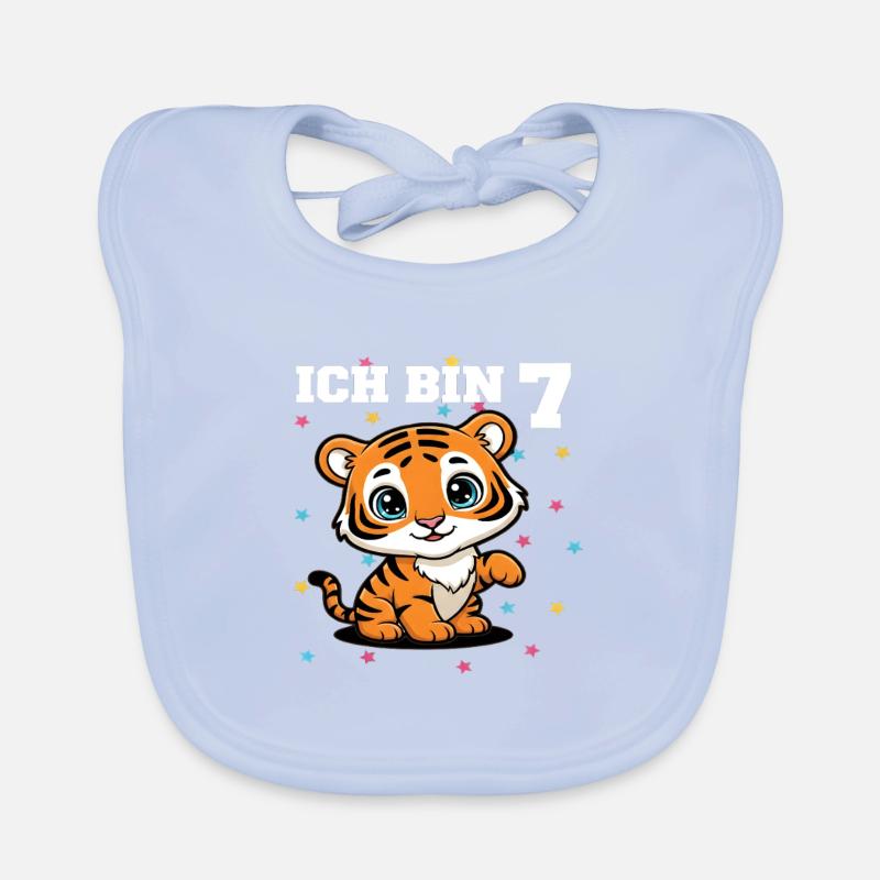 Ich bin 7 - Süßes Tiger zum 7. Geburtstag Baby Bio-Lätzchen