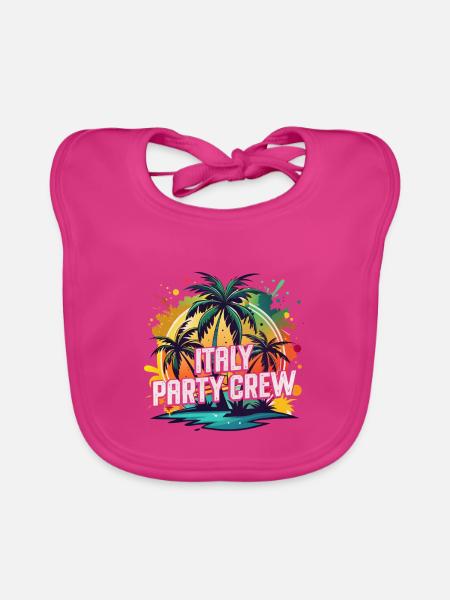 Italien Party Crew - Baby Bio-Lätzchen - Fuchsia