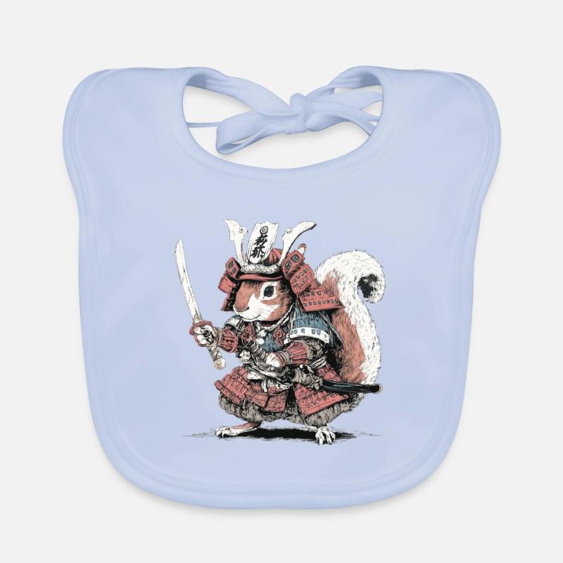 Eichhörnchen-Samurai-Rüstung Baby Bio-Lätzchen