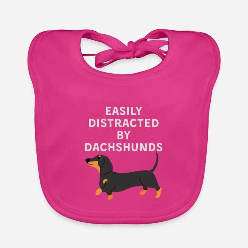 Easily Distracted by Dachshunds Organic Baby Bibs