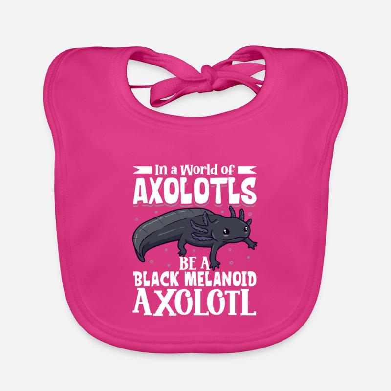 Sei ein Black Melanoid Axolotl - Baby Bio-Lätzchen - Fuchsia