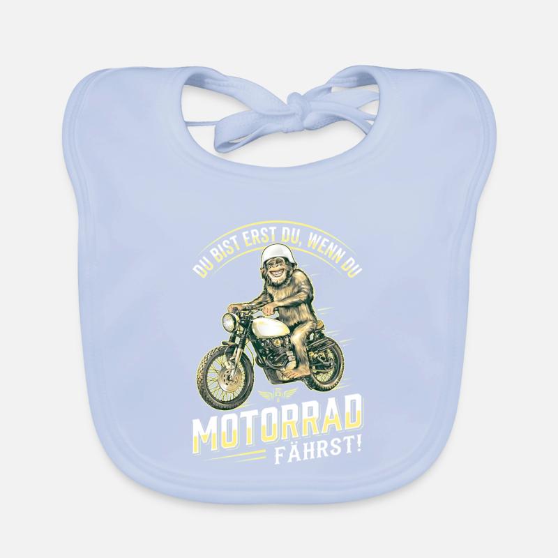 Lustiger Affe Motorrad Biker Spruch Retro Baby Bio-Lätzchen