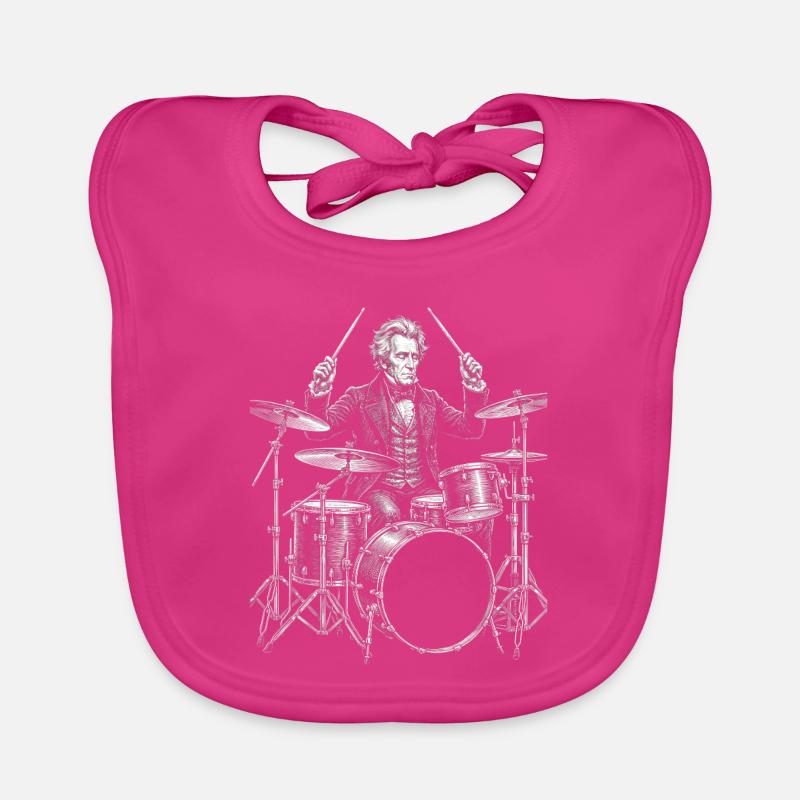 Andrew Jackson plays drums Organic Baby Bibs