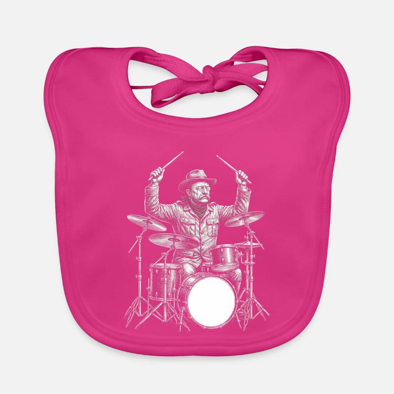Theodore Roosevelt plays drums Organic Baby Bibs