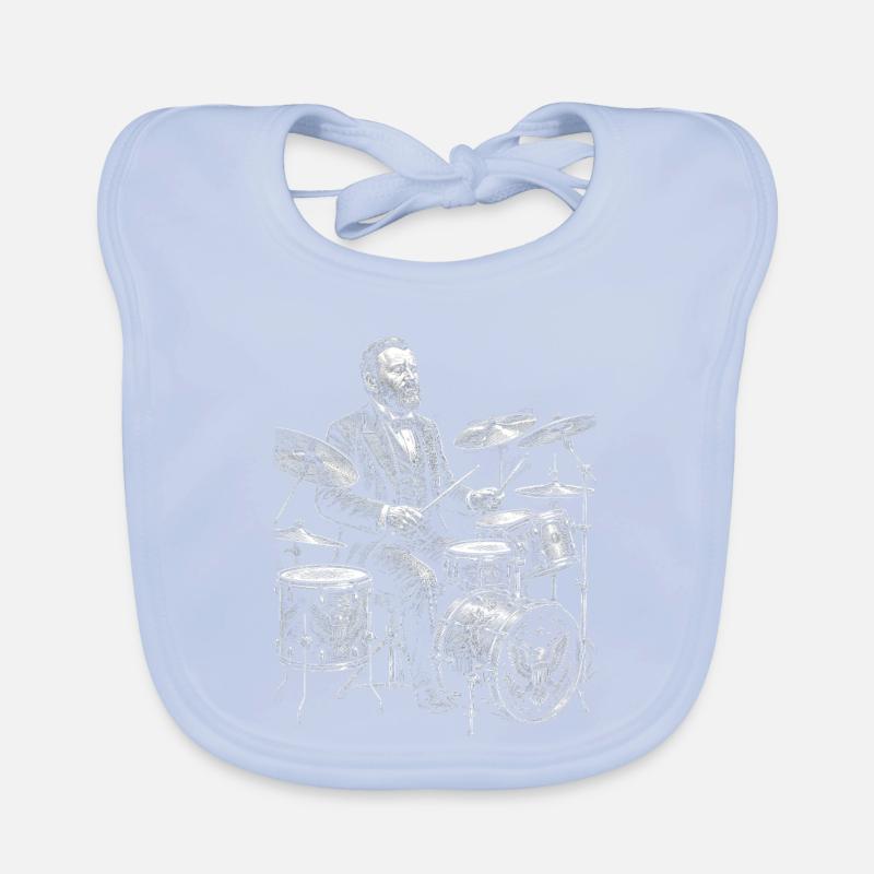 Ulysses S. Grant plays drums Organic Baby Bibs