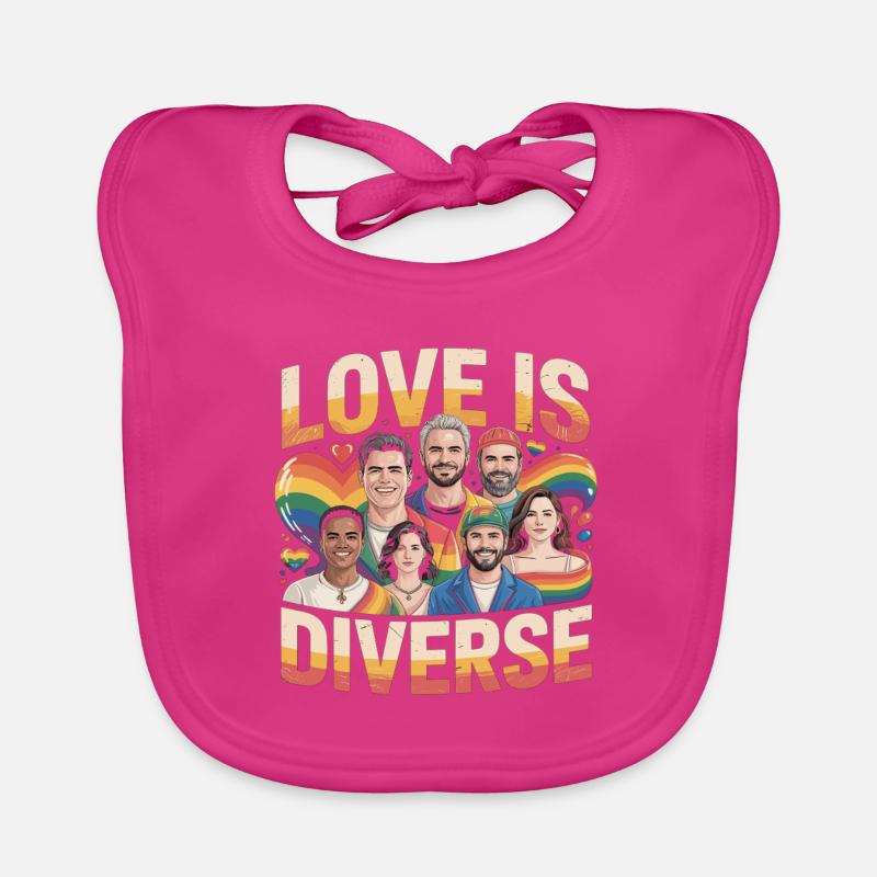 Love Is Diverse Pride Regenbogen Baby Bio-Lätzchen