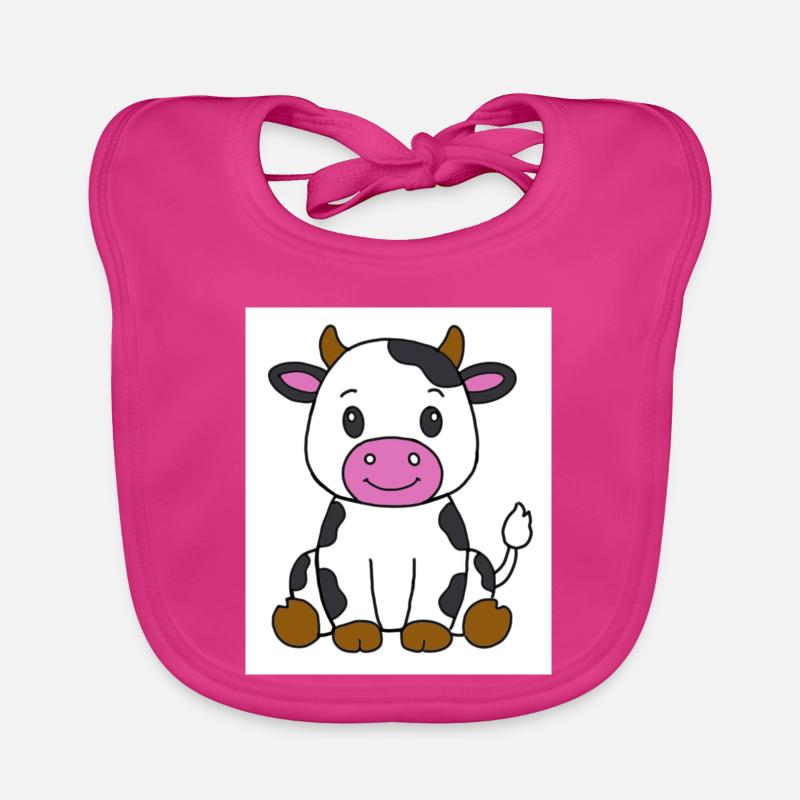 Vache - Bavoir bio Bébé - fuchsia