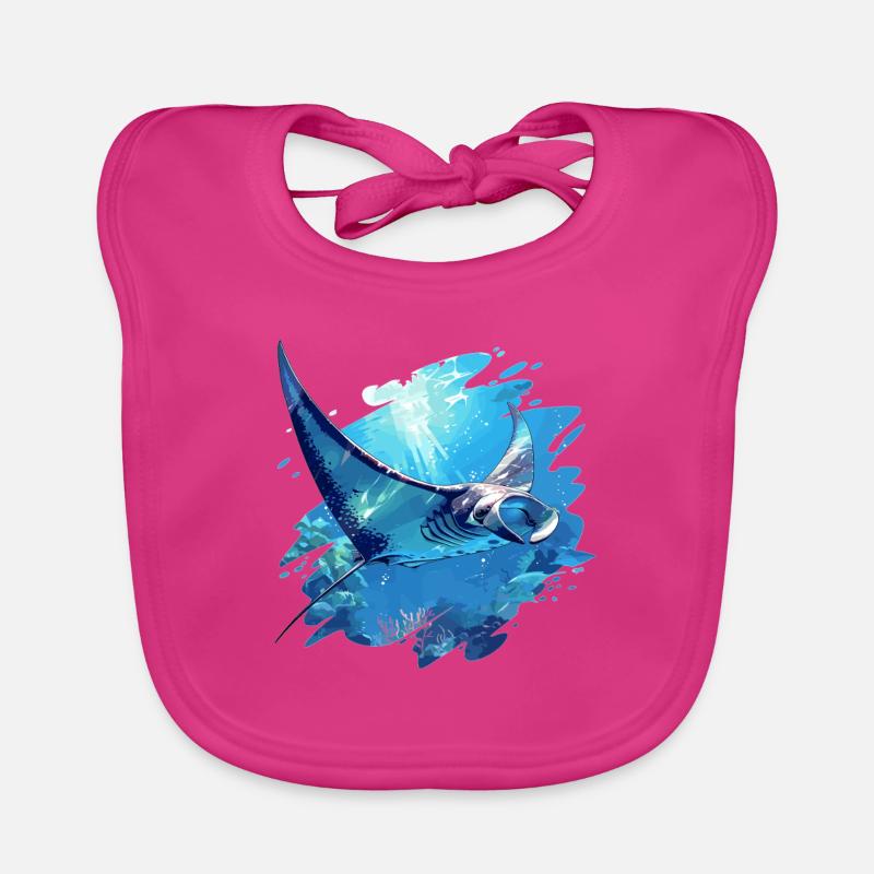 Rochen Mantarochen Baby Bio-Lätzchen