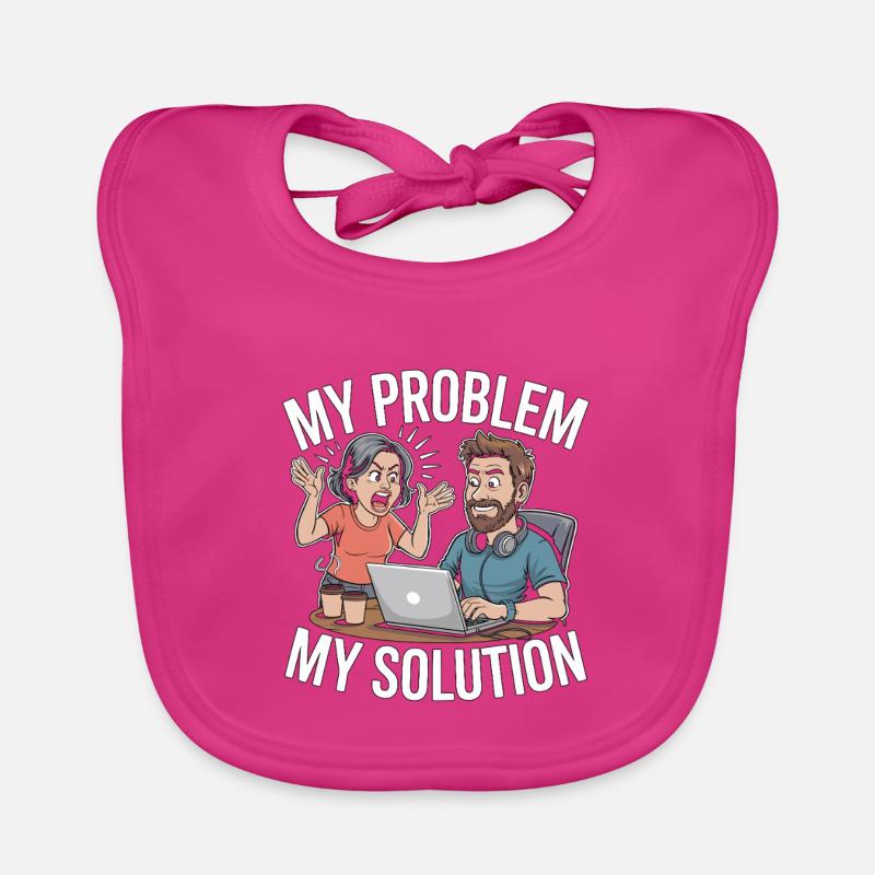 Remote Developer My Problem My Pictogram Dad Mom Baby Bio-Lätzchen