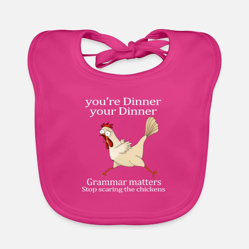 Votre grammaire du dîner compte Arrêtez d’effrayer les poules Bavoir bio Bébé