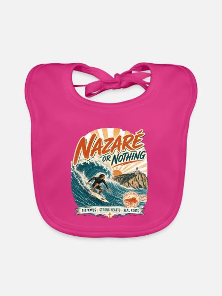 Nazaré Surfen - Baby Bio-Lätzchen - Fuchsia