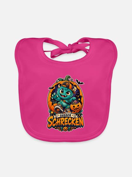 Süßer Schrecken Halloween Monster - Baby Bio-Lätzchen - Fuchsia