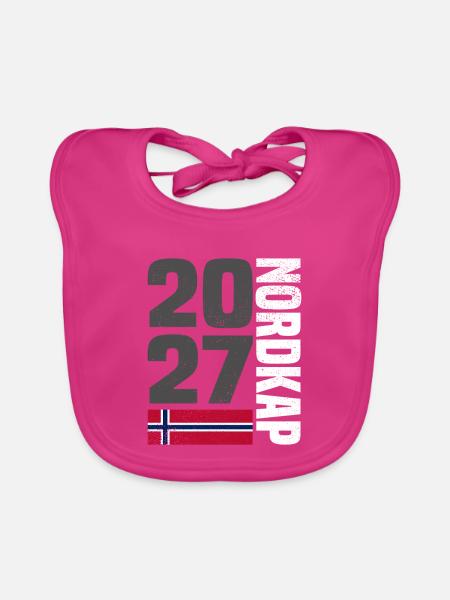 Norwegen Nordkap 2027 - Baby Bio-Lätzchen - Fuchsia