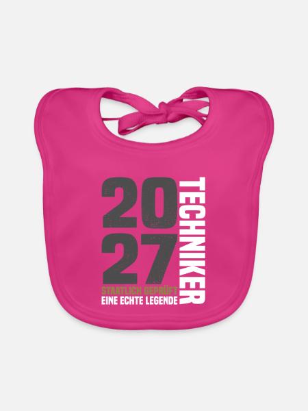 Staatlich geprüfter Techniker 2027 - Baby Bio-Lätzchen - Fuchsia