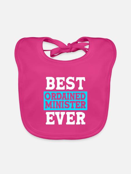 Pfarrer - Baby Bio-Lätzchen - Fuchsia - Vorne