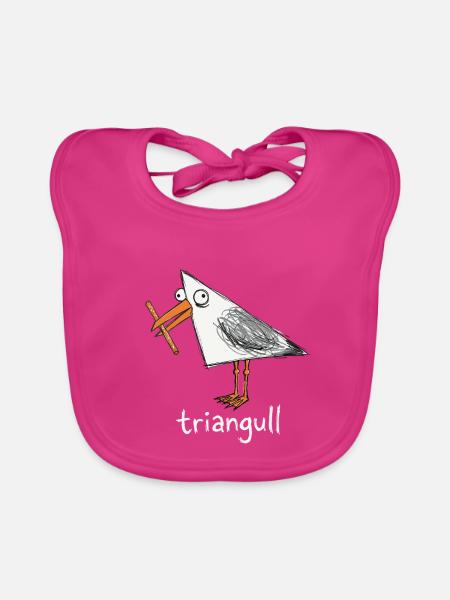 Triangull Tintenflug Design - Baby Bio-Lätzchen - Fuchsia