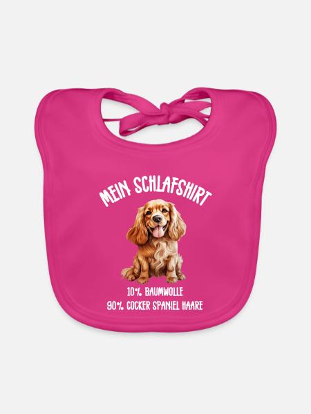 Cocker Spaniel Schlafshirt - Baby Bio-Lätzchen - Fuchsia