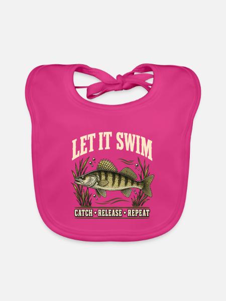 Zander Catch and Release Angler Shirt - Baby Bio-Lätzchen - Fuchsia