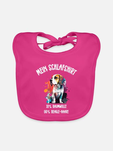 Beagle Schlafshirt Bunt Splash - Baby Bio-Lätzchen - Fuchsia