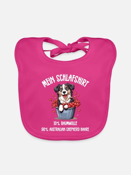 Aussie Eimer Herzen Schlafshirt - Baby Bio-Lätzchen - Fuchsia