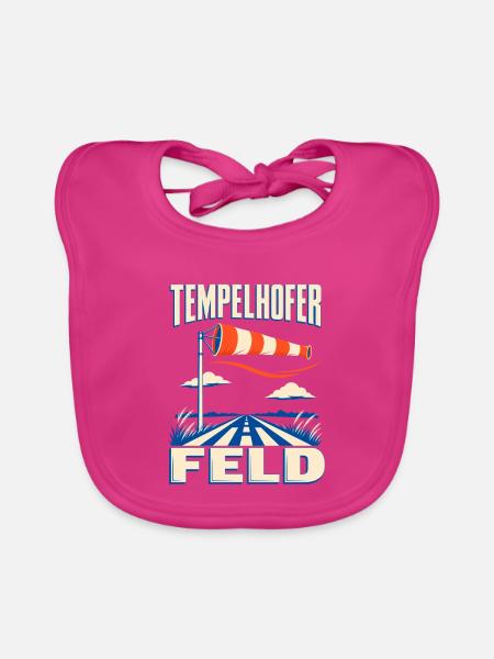 Tempelhofer Feld – Windsack und Startbahn - Baby Bio-Lätzchen - Fuchsia