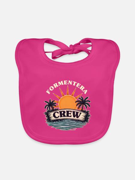Formentera Crew - Baby Bio-Lätzchen - Fuchsia - Vorne